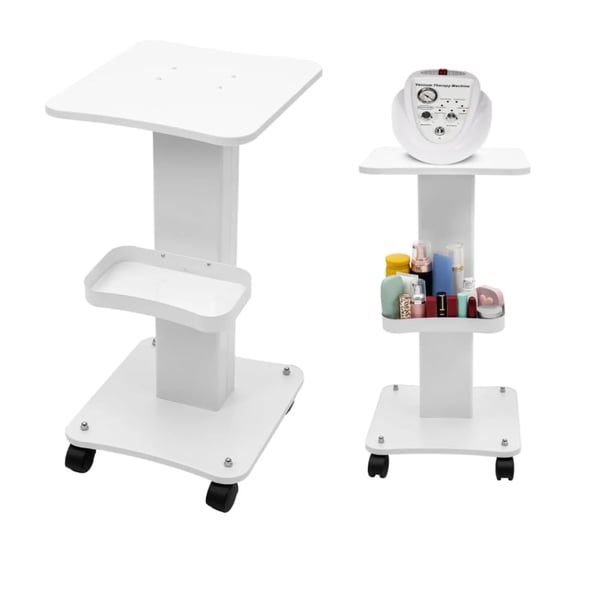 Kosmetikvogn - Instrumentvogn - 2 Hylder - Træ & ABS, Metalhylder - Gulvmodel - 38×35×69 cm - Hvid