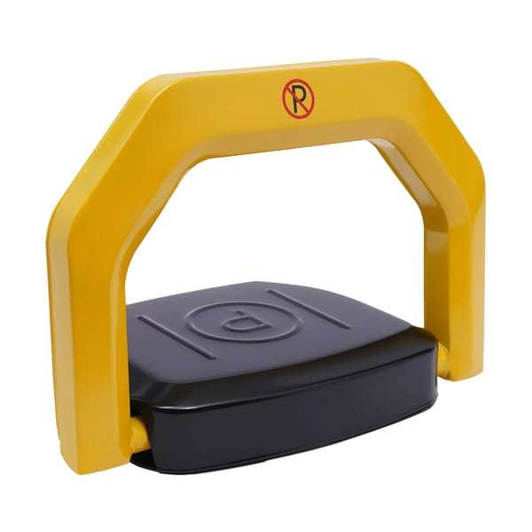 Pysäköintilukko - Automaattinen parkkipuomi - Kaukosäätimet x2 - Vedenpitävä - Paineenkestävä - Seosteräs - 40x45 cm, taitettuna 8 cm - Keltainen