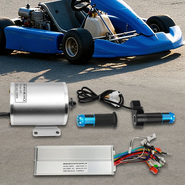 BLDC voimayksikkö - Harjaton moottori ja ohjain - 60V 2000W - 36A 4300 r/min - 3 nopeutta & peruutus - Kaasukahvat - Sähköpyörä, skootteri, karting