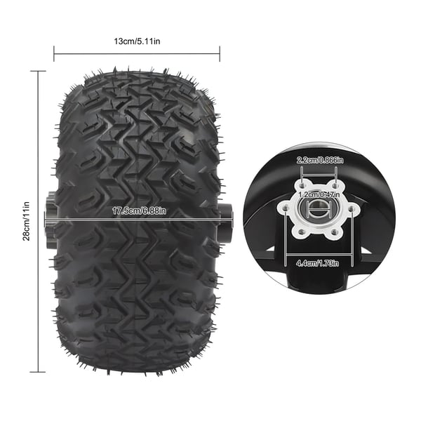 E-scooter/go-kart drivsæt - Børstet gearmotor - 36V 350W - 25,4 cm hjul - Tommelfingergas & bakfunktion - Sort
