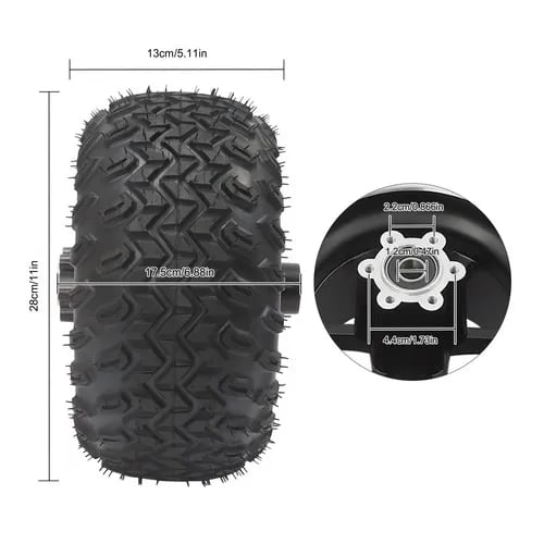 E-scooter/go-kart drivsæt - Børstet gearmotor - 36V 350W - 25,4 cm hjul - Tommelfingergas & bakfunktion - Sort