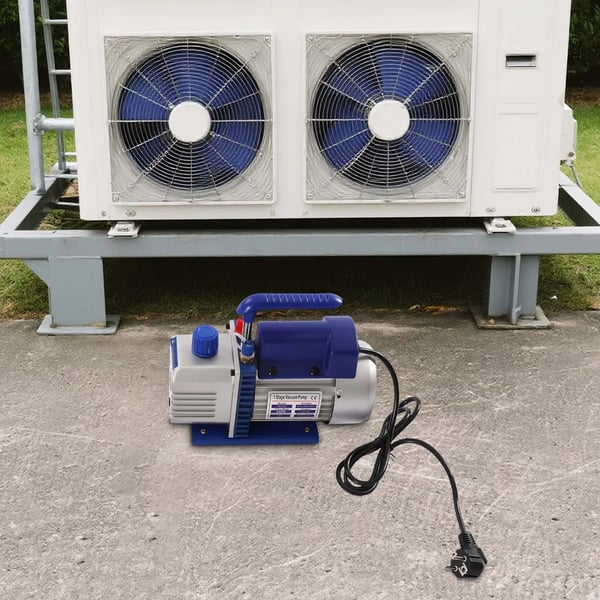 AC tyhjiöpumppu ja manifold-painemittarisarja - VK125 - R134a/R410a - Letkuliitäntä 0,64 cm - Kotikäyttö, AC-huolto - CE-sertifioitu - Sininen