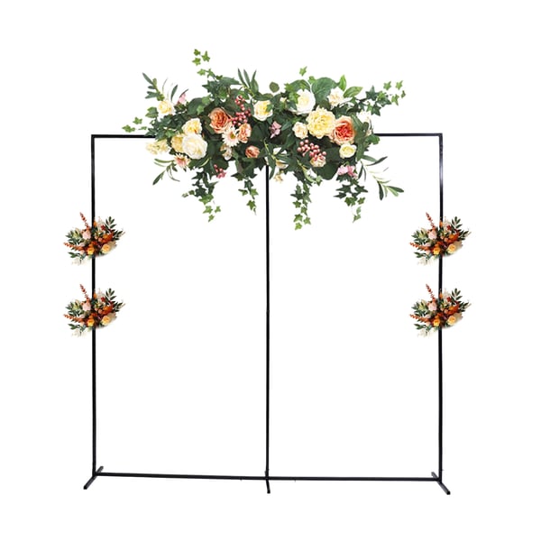 Bröllopsbåge för trädgård - Kvadratisk metallbåge - Järn - 2,3 m x 2,3 m - Bakgrund för ceremoni & foto - Svart
