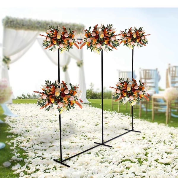 Bryllupsbue til have - Kvadratisk metalbue - Jern - 2,3 m x 2,3 m - Baggrund til ceremoni & foto - Sort