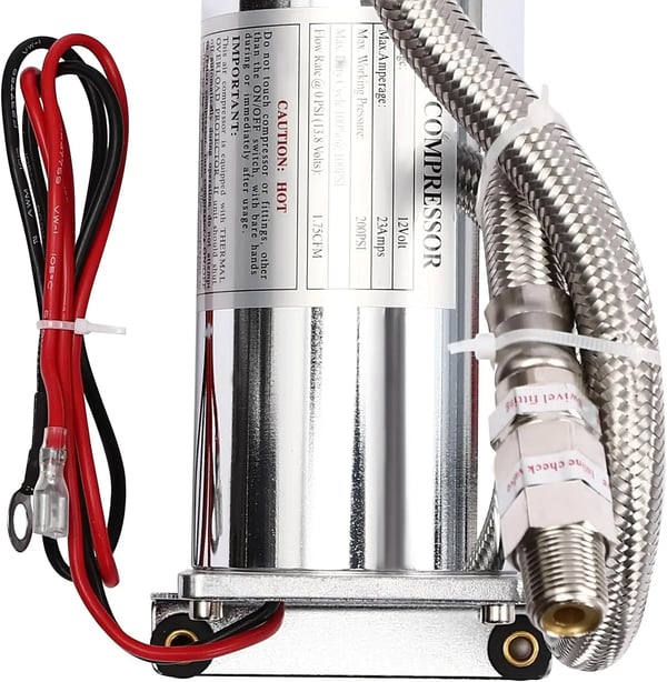 Luftkompressor til luftaffjedring - Kompressorsæt - 200-300 W - 200 PSI - 50 L - 23 A - Til horn & luftaffjedringssystem