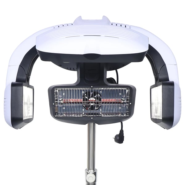 Professionel salonhårtørrer - Stående hættehårtørrer - Effekt 1500 W - Spænding 220 V - LCD-display - Forvarmning 10 s - Rustfrit stål/PP/ABS