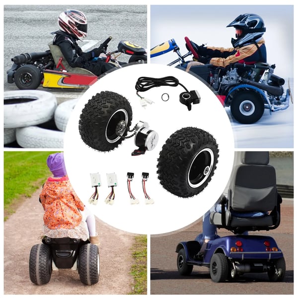 Motorsæt til el-scooter - Konverteringssæt - 24V - 250W - Hjul 25,4 cm - Akselhul 12 mm - Børstet gearmotor - 10 km/t - Sort