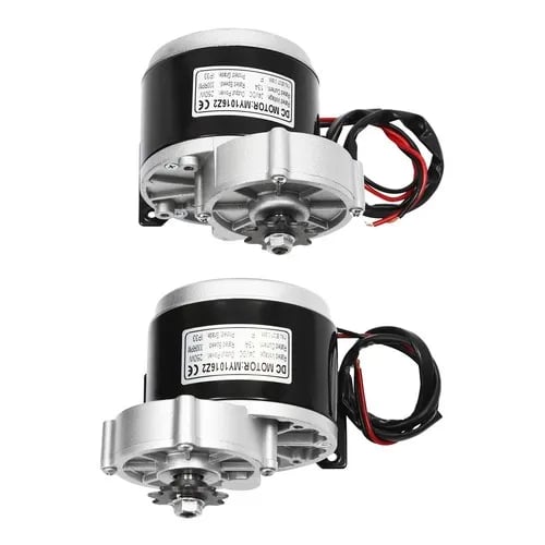 Motorsæt til el-scooter - Konverteringssæt - 24V - 250W - Hjul 25,4 cm - Akselhul 12 mm - Børstet gearmotor - 10 km/t - Sort