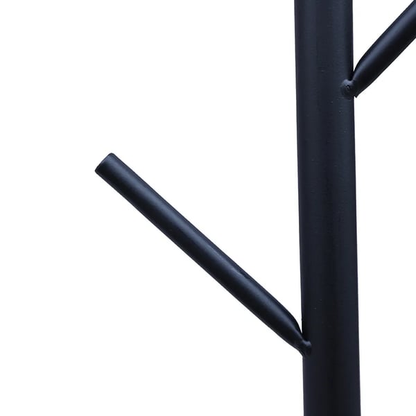 Fritstående stumtjener i metal - Frakke- & hatteholder - 7 Kroge - Trægren-design - 170 cm Højde - 42x42 cm Base - Pladsbesparende - Jern - Sort