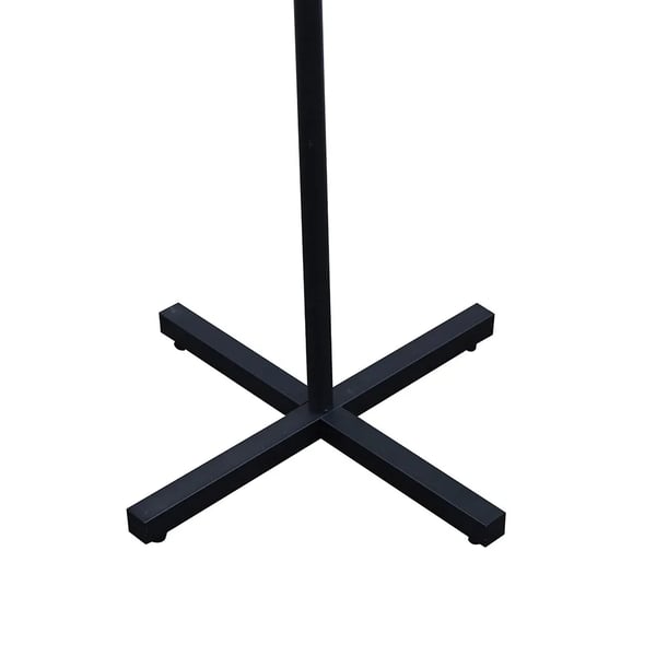 Fritstående stumtjener i metal - Frakke- & hatteholder - 7 Kroge - Trægren-design - 170 cm Højde - 42x42 cm Base - Pladsbesparende - Jern - Sort