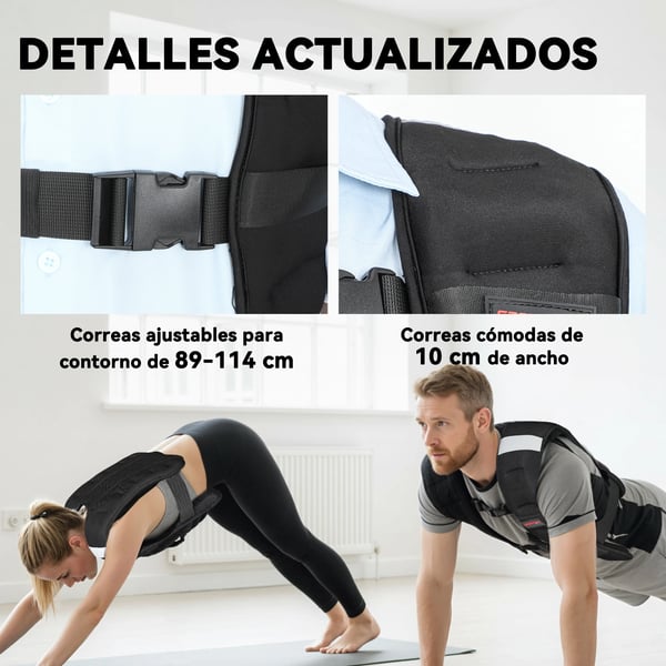 Viktväst - Träningsväst 5 kg - Andningsbart Nätmaterial - 2 Justerbara Remmar - För Styrketräning - Reflexband - Svart