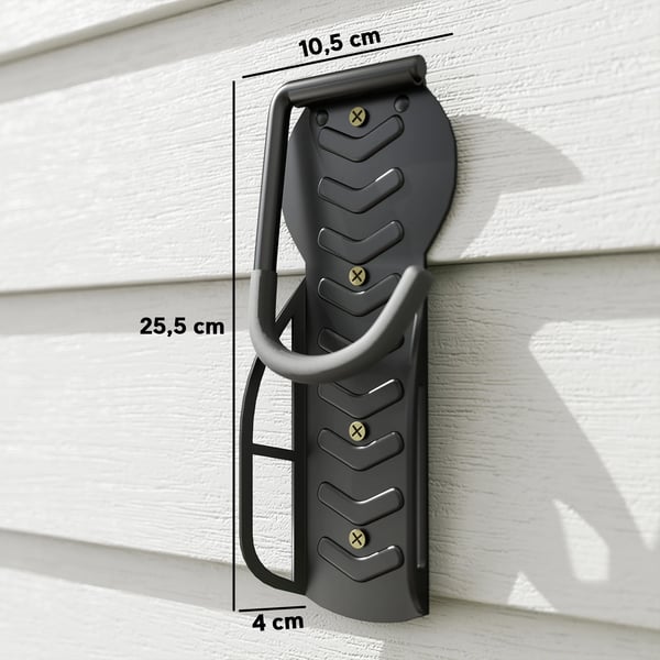 Cykelväggfäste - 4-pack hopfällbara krokar - Upp till 30 kg - Stål - Med skruvar - För landsvägscyklar - Svart