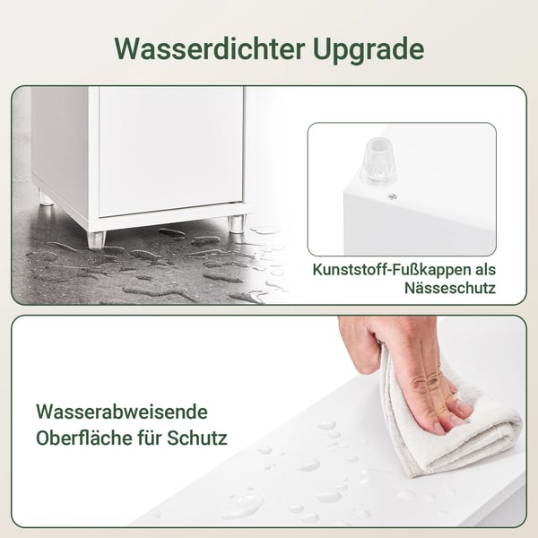 BZR34-II - Badeværelseshøjskab - Træ - Justerbare hylder - Pladsbesparende - Moderne design - Samling kræves - Hvid