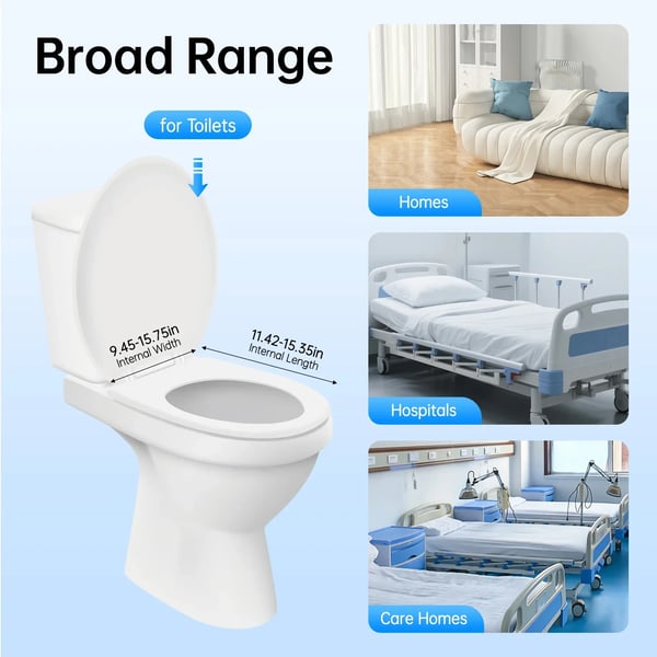 Toiletforhøjer - Med armlæn - Justerbar højde 15–23 cm - Maks 150 kg - Aluminiumslegering - Hvid