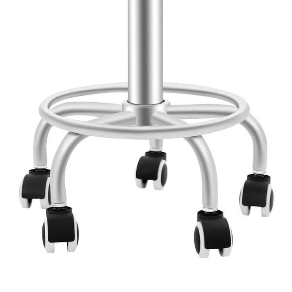 Taburet med hjul - Barstol/Salontaburet - Højdejusterbar - 360° drejelig - Max 150 kg - 45–57 cm - Sæde Ø33 cm - 5 hjul - Elfenben