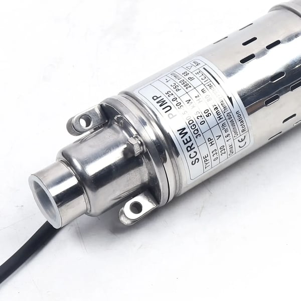 Dybbrøndspumpe - Nedsænkelig pumpe - Effekt 250 W - Spænding 220 V/50 Hz - Maks. 1600 l/t - Løftehøjde op til 80 m - Diameter 7,6 cm - Sølv
