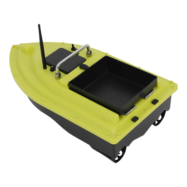 Fjärrstyrd foderbåt - RC betesbåt - LCD-skärm - Räckvidd 500 m - Batteritid 2 h - Foderkapacitet 2 kg - Storlek 50×26×18 cm - Grön