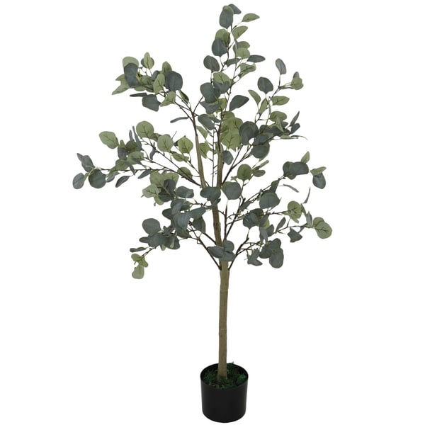Eukalyptus - Konstgjort Träd - Höjd 150 cm - Med 230 Blad - Med Kruka - För Utomhusbruk - Plast - Golvmodell - Grön