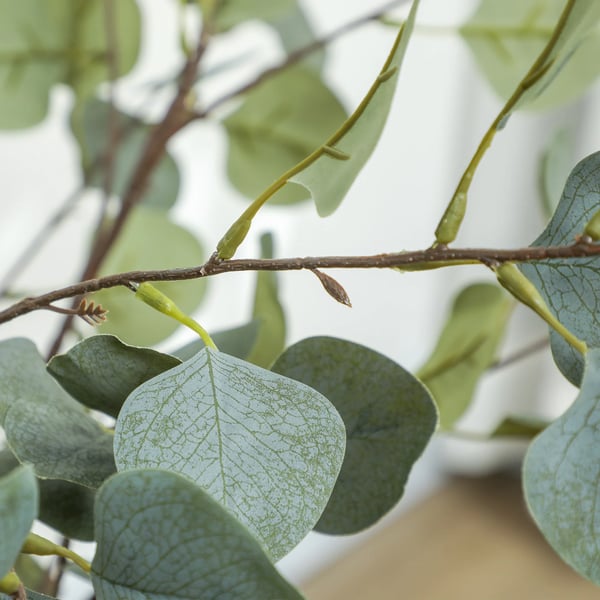 Eukalyptus - Konstgjort Träd - Höjd 150 cm - Med 230 Blad - Med Kruka - För Utomhusbruk - Plast - Golvmodell - Grön