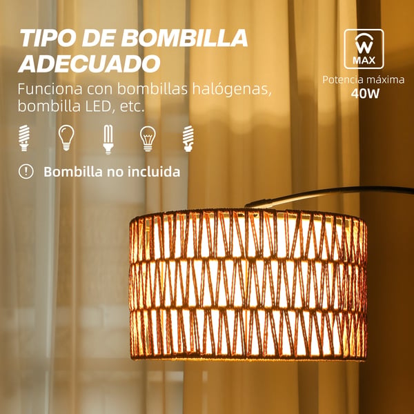 Golvlampa - Klassisk modell - Justerbar höjd - Fotströmbrytare - E27-sockel - LED-kompatibel - Metall & tygskärm - Svart