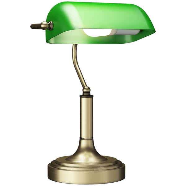 Bankerlampa - Skrivbordslampa - E27 Sockel - Justerbar Skärm - Touch-strömbrytare - 220 V EU-kontakt - Metall, Stabil Bas - Smaragdgrön