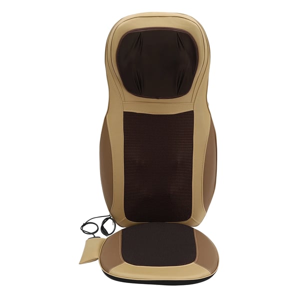 Shiatsu massagesæde - Sædepude til ryg og nakke - 70 W - 3 Massagetilstande - Varmefunktion - Justerbar højde - Lysebeige