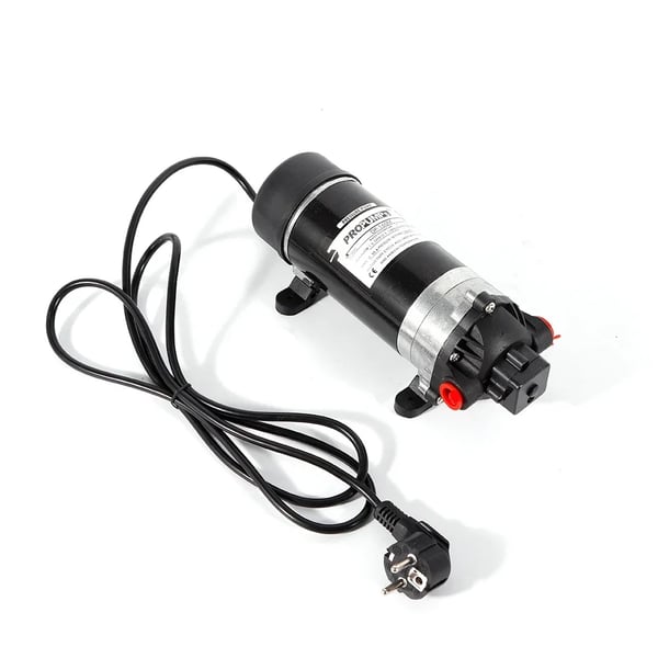Vandpumpe - Membranpumpe - 220V - Selvsugende - 160 PSI - 5,5 L/min - EU-stik - Til autocamper/campingvogn/båd - Sort