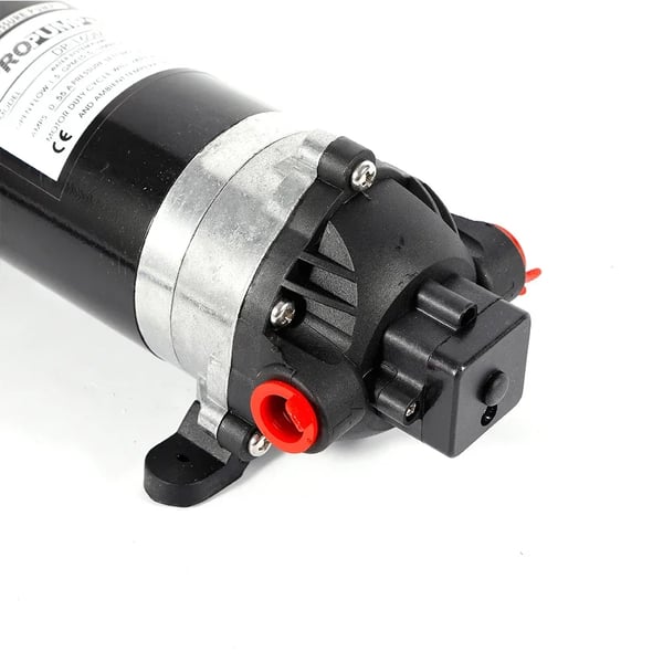 Vandpumpe - Membranpumpe - 220V - Selvsugende - 160 PSI - 5,5 L/min - EU-stik - Til autocamper/campingvogn/båd - Sort