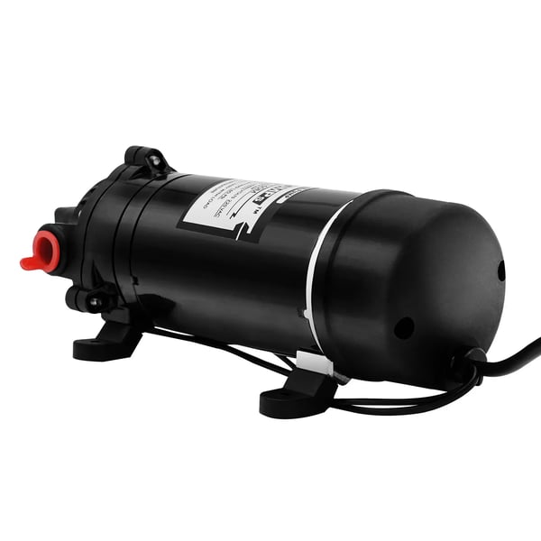 Vandpumpe - Membranpumpe - 220V - Selvsugende - 160 PSI - 5,5 L/min - EU-stik - Til autocamper/campingvogn/båd - Sort