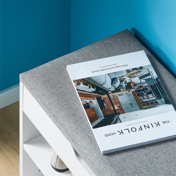 Skobænk med siddeplads og skoreol - FSR25-HG - Træ - Minimalistisk moderne - 60×43×30 cm - Samling kræves - Multifarvet