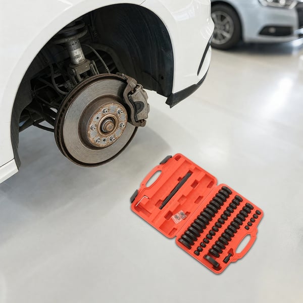 Lejebane- & simmering-indslagningssæt - Bøsning dornsæt - 51 dele - 45# stål - Sortoxideret - Til hjullejer