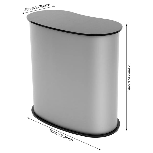 Receptionsskranke til kontor og messe - Gulvstående model - Sammenfoldelig - Maks belastning 50 kg - 40×90×90 cm - Kræver montering