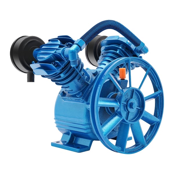 Ilmakompressori - Pumppupää - Valurautasylinteri - Teho 2200 W - Virtaus 250 L/min - Paine 8 bar - Kierrosluku 1050 r/min - Sininen