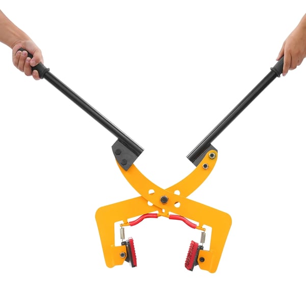 Stenløfteklemme - Pladeløfter - 325 kg Kapacitet - Justerbar Åbning - Ergonomiske Håndtag - Manganstål 235, PU - Plastbelagt - Gul