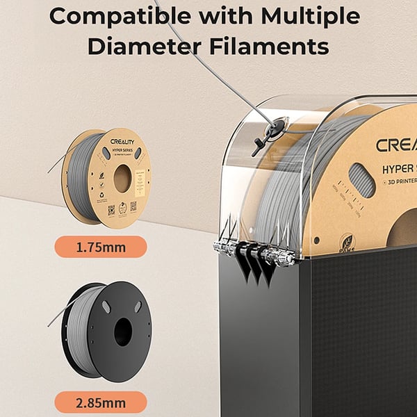 Filamenttørrer til 3D-printer - Filament Dryer Box 2.0 - 220V EU-stik - Realtids fugtovervågning - Filamentopbevaring - Sort