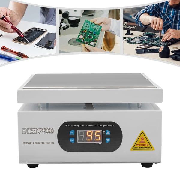 Elektrisk loddeplade - SMD forvarmerplade - 700 W - 220 V - Mikrocomputerstyret - Multifunktion - Hvid