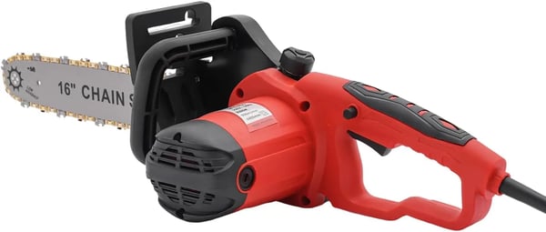 Elektrisk kædesav - 7018 - Sværdlængde 40,6 cm - 2000 W - Nettilsluttet 220 V - Automatisk skærpning - Automatisk smøring - Rød