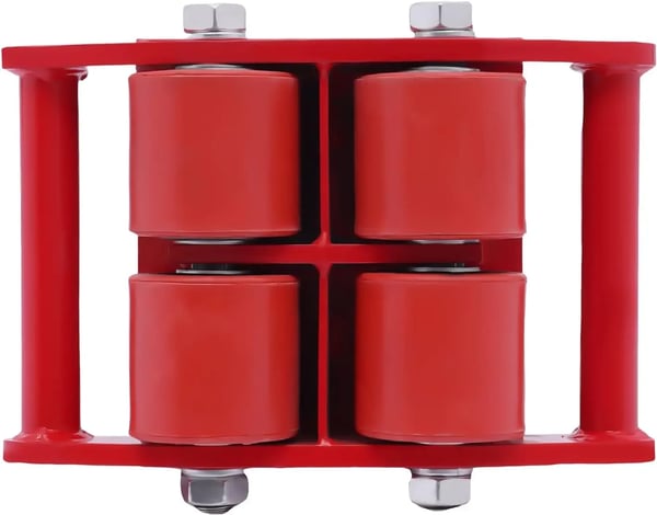 Maskinflytter - Transportvogn - Kapacitet 6 t - 360° Drejbar - PU-hjul - Kompakt - Vægt 15 kg - Rød