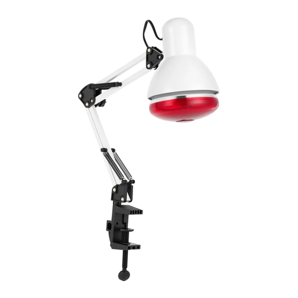 Infrapuna lämpölamppu - Pöytäterapialamppu - Teho 150 W - Säädettävä 360° pää - Kanta E27 - EU-pistoke 220 V - Valkoinen