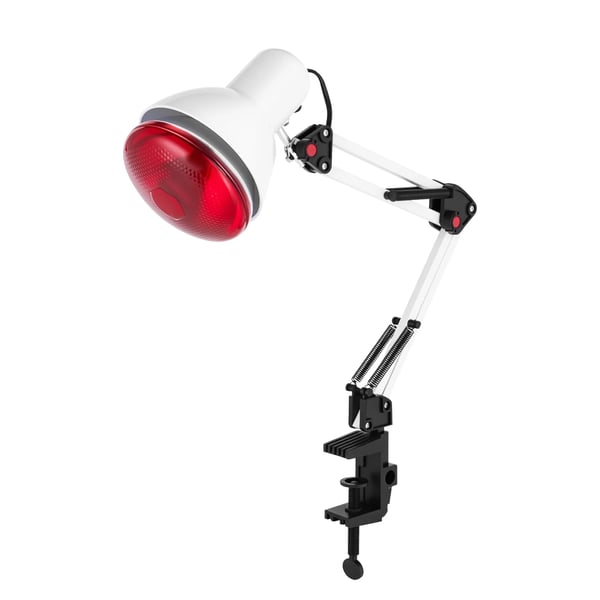 Infrarød varmelampe - Bordterapilampe - Effekt 150 W - Justerbart 360° hoved - Fatning E27 - EU-stik 220 V - Hvid