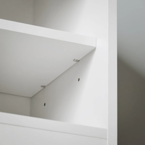 Skobænk med sæde - Skoskab - 2 skydedøre - Smalt design - Træ - Moderne minimalistisk - Hvid