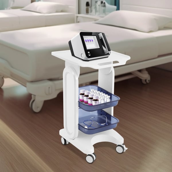 Salonvogn/Medicinvogn - 3 Niveauer - Polycarbonat (PC) - Med Håndtag - 44×36×76 cm - Bakker 33×28×5 cm - Blå
