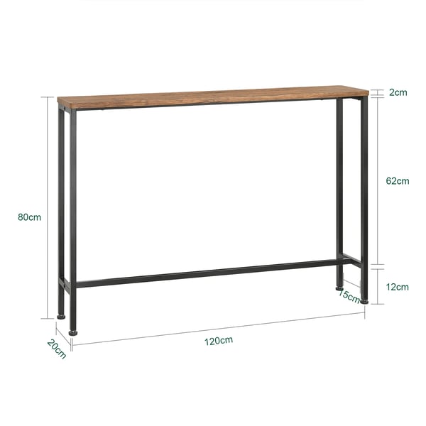 Konsolbord & entrebord - FSB19-XL-N - 120×80×20 cm - Rektangulær - Træ - Moderne stil - Samles selv - Mørk khaki