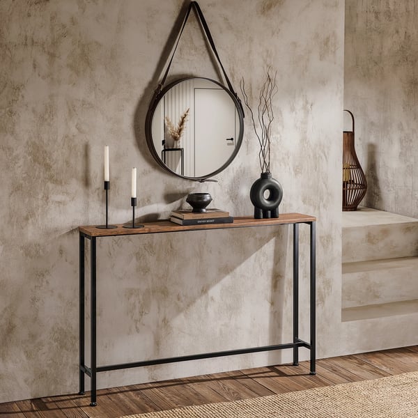 Konsolbord & entrebord - FSB19-XL-N - 120×80×20 cm - Rektangulær - Træ - Moderne stil - Samles selv - Mørk khaki