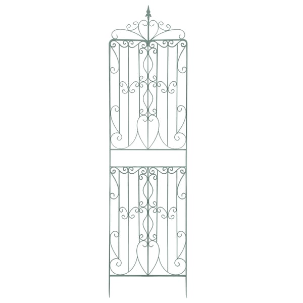 Havespalier - Jern klatrespalier til planter - 2 stk - 65x237 cm pr. stk - 10 mm rør - Rektangulær - Ridsefast - Dekorativt design - Lysegrøn