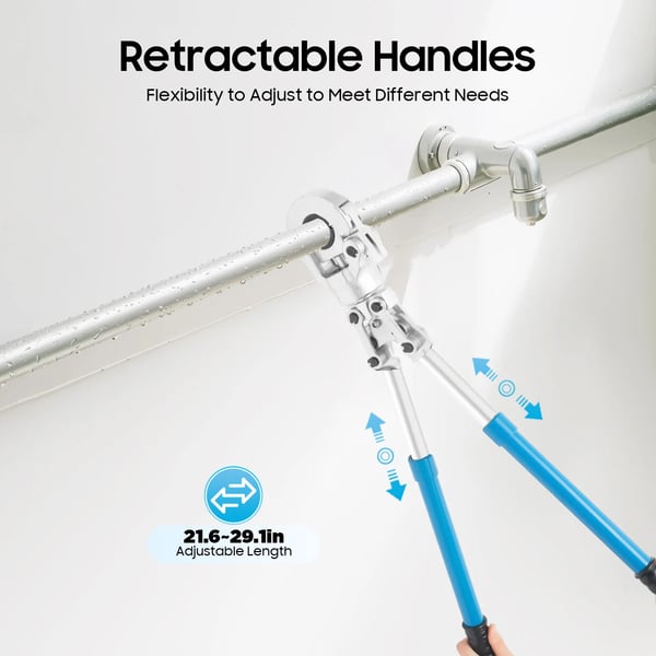 PEX Crimpetang Sæt - CW-1632 - 6 Ton - 360° Roterende Hoved - Slaglængde 45 mm - 9 Bakker - PEX/Kobber/Aluminium - Multifarvet