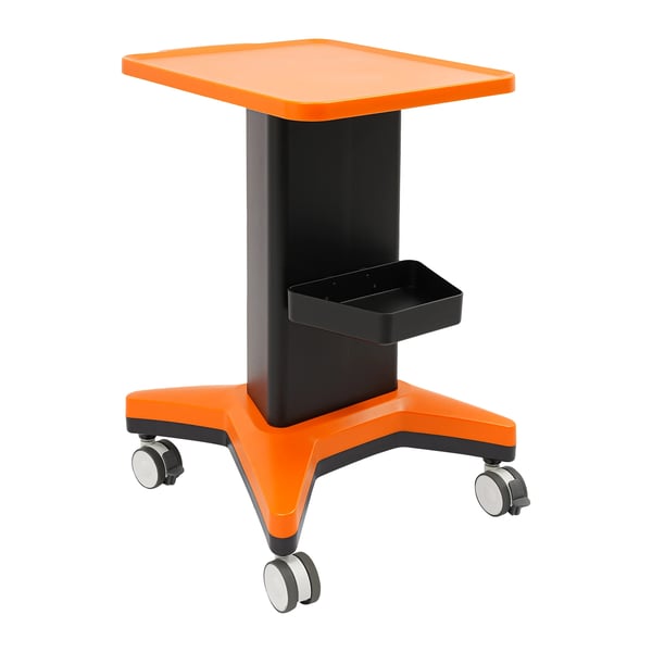 Salongsvagn på hjul - 3-nivåers rullvagn - Sidobox - 60 kg last - Topp 45x40 cm - Höjd 67 cm - ABS/PVC - Orange