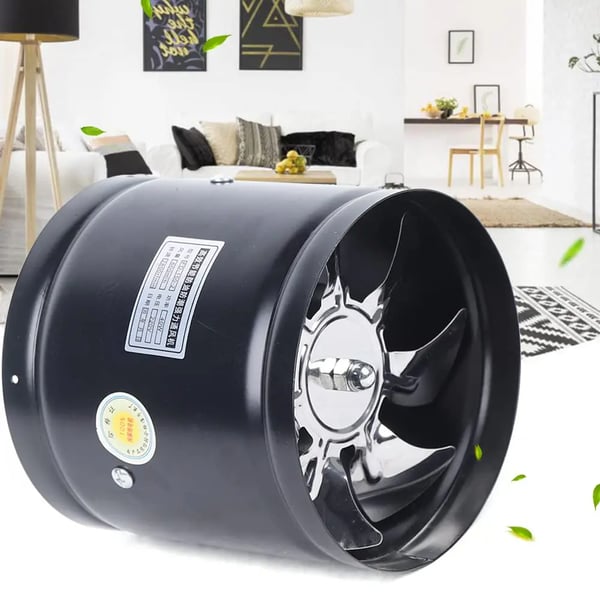Kanalventilator - Inline udsugningsventilator - Ø 15 cm - 500 m³/h - 220V 40W - 2800 o/min - Sort