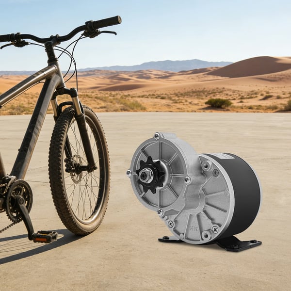 DC gearmotor - Børstet 12V elmotor - Reduktionsgear - Hastighed 2750 omdr/min - Kobbervindinger, jernhus - Til elcykel og elscooter