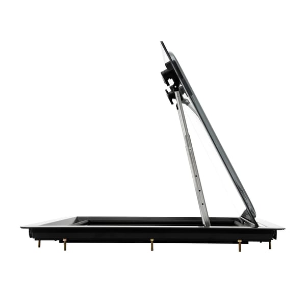 Skydevindue - Autocamper/campingvogn - 45 x 50 cm - 70° åbning - Rullegardin & myggenet - Sort
